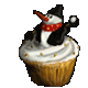 Golden Snowman Cupcake